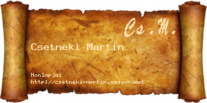 Csetneki Martin névjegykártya