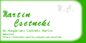 martin csetneki business card